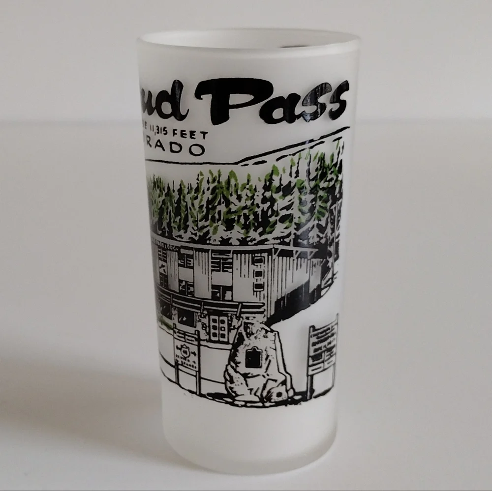 Berthoud Pass Lodge and Royal Gorge Colorado Souvenir Frosted Glasses
